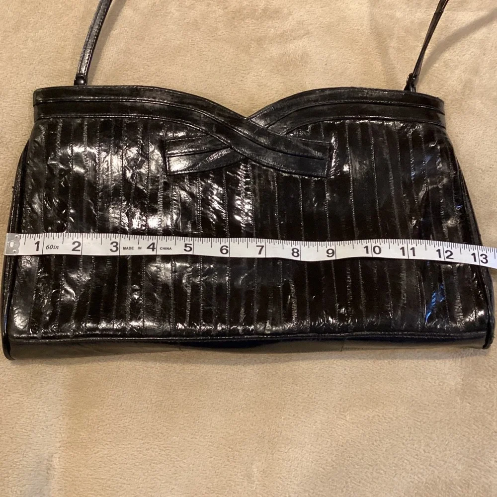 Eel Skin‎ Black Crossbody or Clutch Bag Purse Unbranded Vintage
